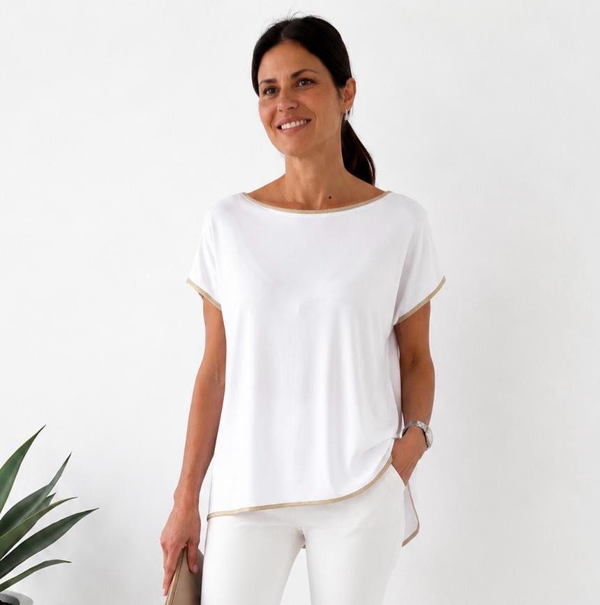 MAGLIA OVER SMILE BIANCA