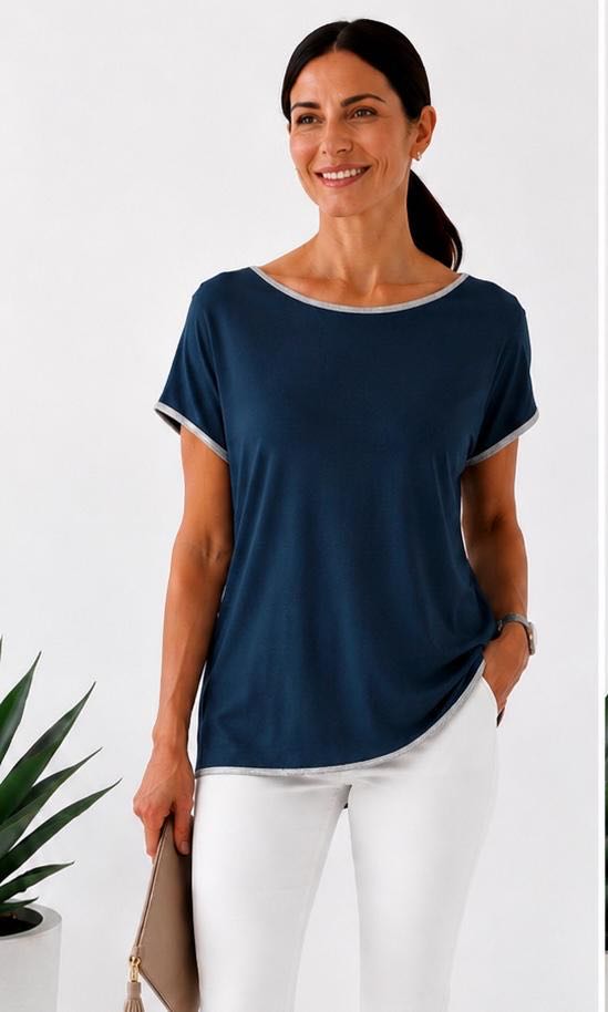 MAGLIA OVER SMILE BLU