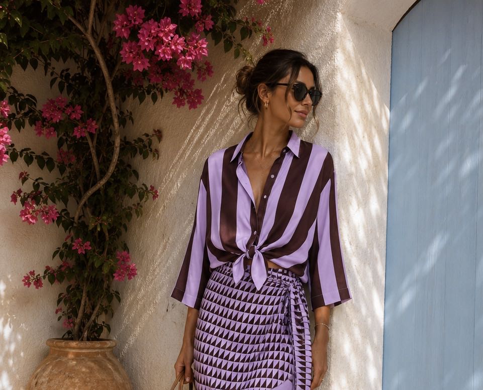 CAMICIA RIGATA LILLA MORO