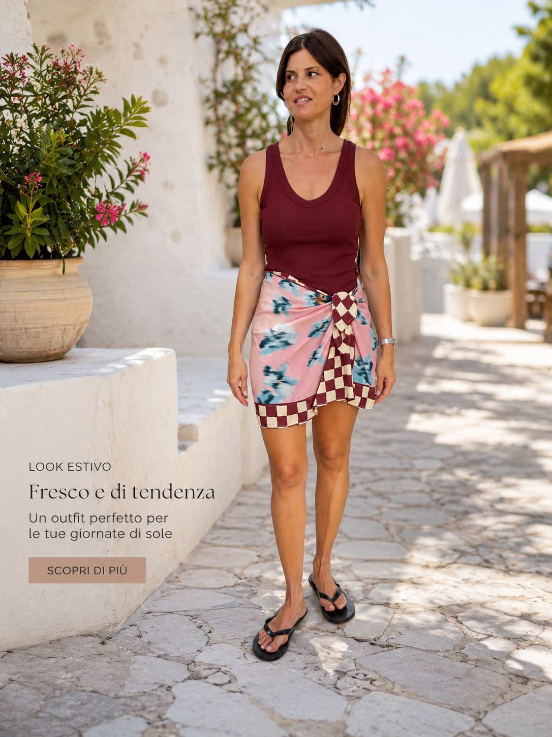 GONNA FOULARD MINI SCACCHI ROSA