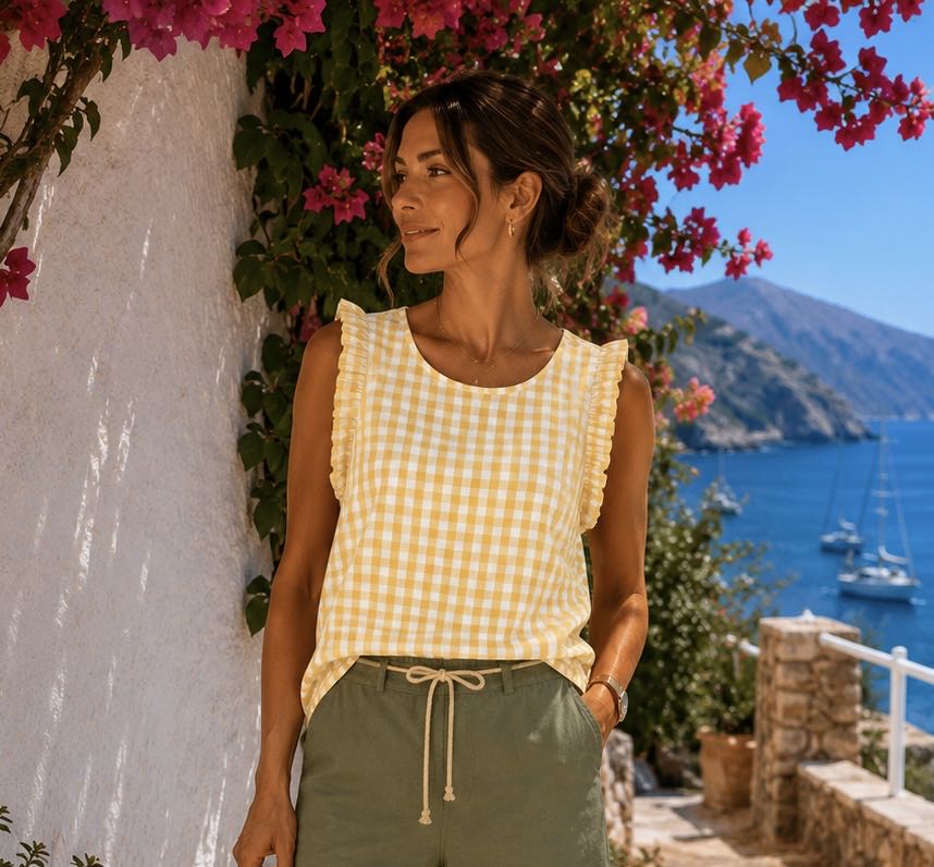 CAMICIA VICHY GIALLA