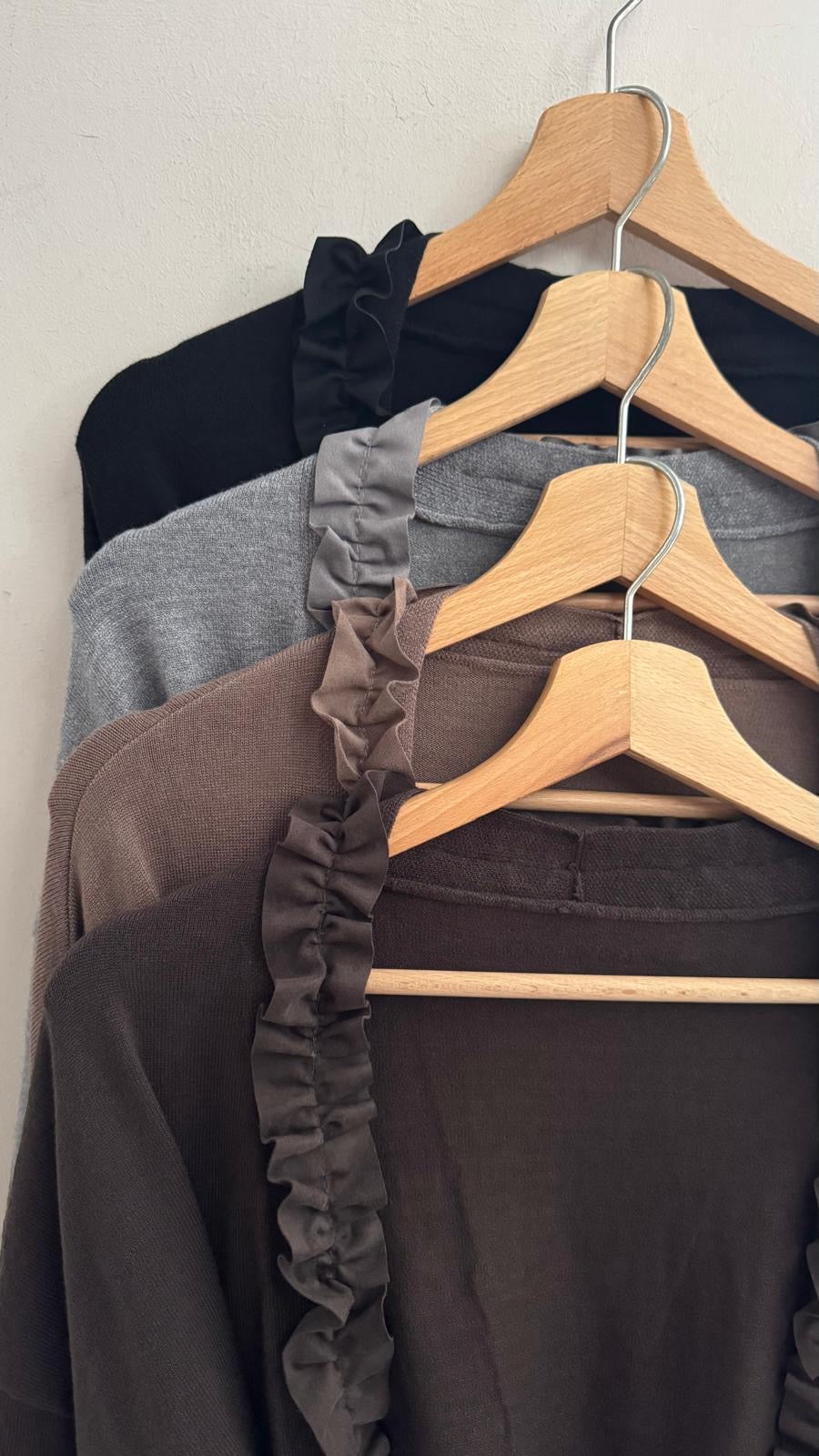 CARDIGAN CON ROUGE nero/cioccolato/caffè/grigio