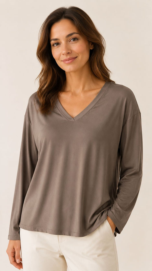 BLUSA MANICA LUNGA SCOLLO V WOLF