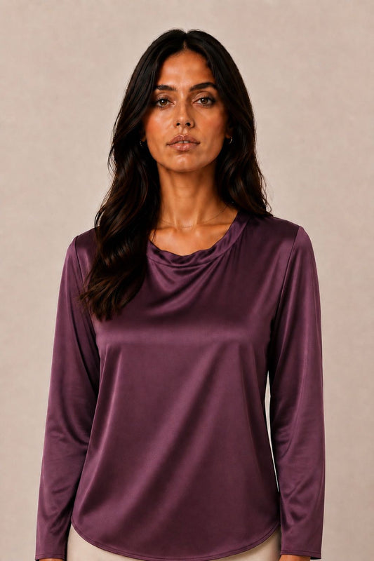 BLUSA MANICA LUNGA GIROCOLLO BURGUNDY