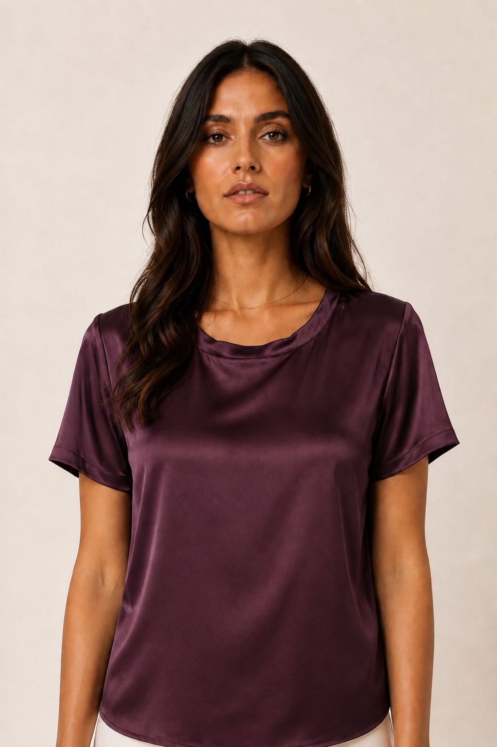 BLUSA MEZZA MANICA GIROCOLLO BURGUNDY