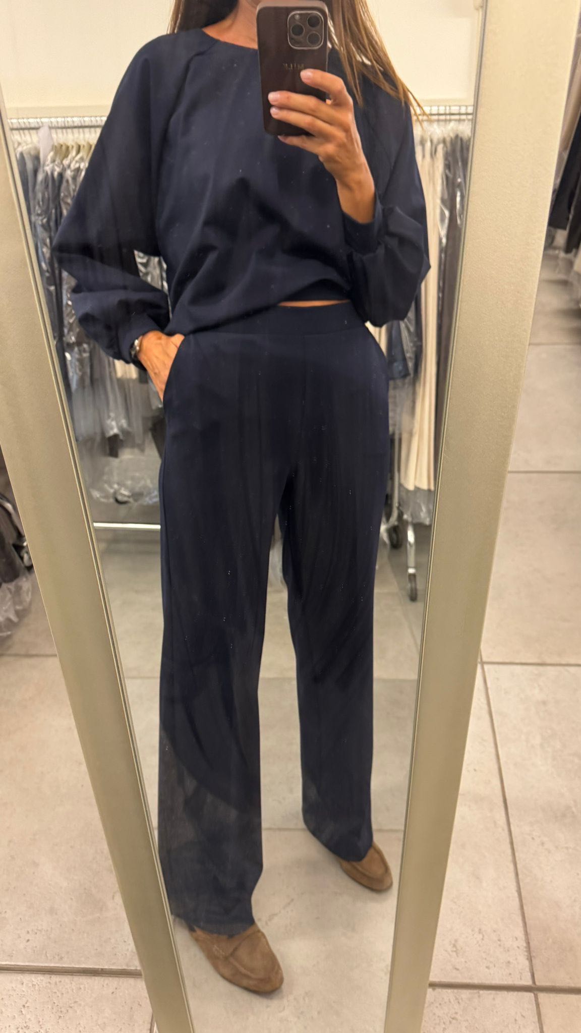 PANTALONE PALAZZO PUNTO MILANO BLU