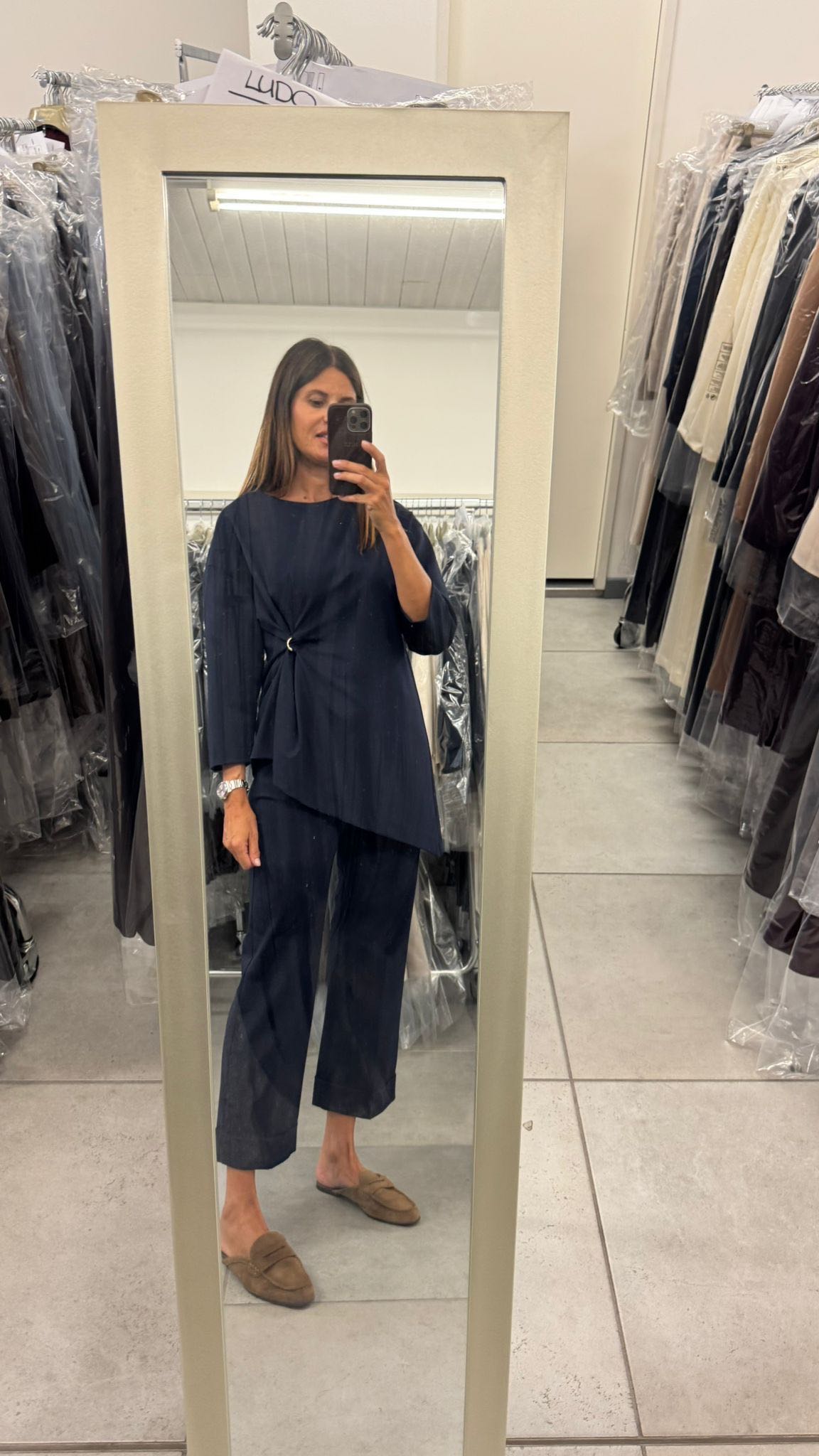 PANTALONE PUNTO MILANO RISVOLTO BLU