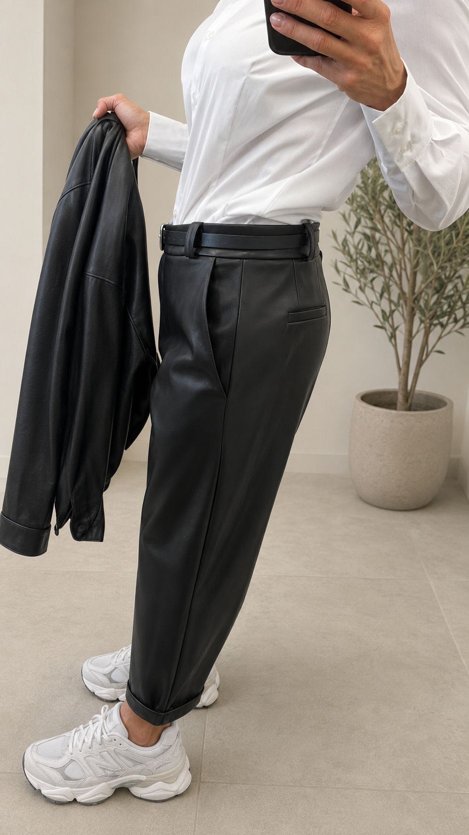 PANTALONE ECOPELLE NERO