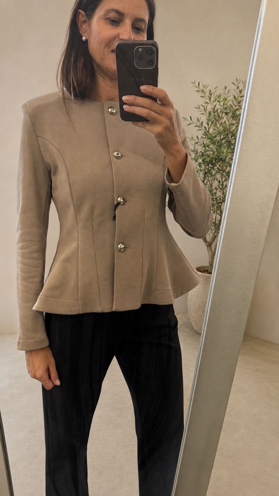 GIACCA IN FELPA ROUGE BEIGE