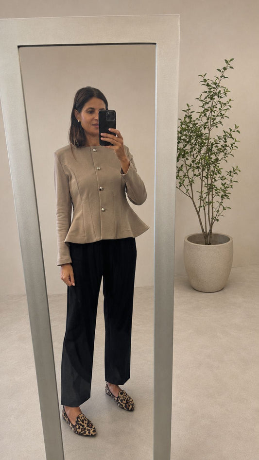 GIACCA IN FELPA ROUGE BEIGE