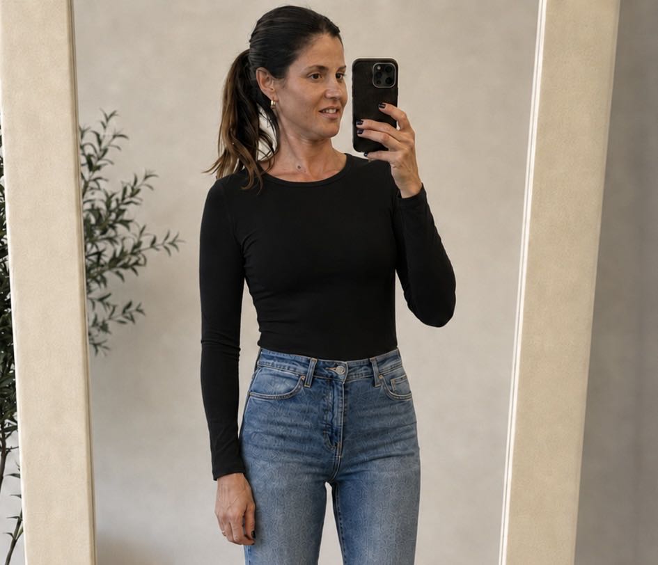 MAGLIA BASIC GIROCOLLO NERA