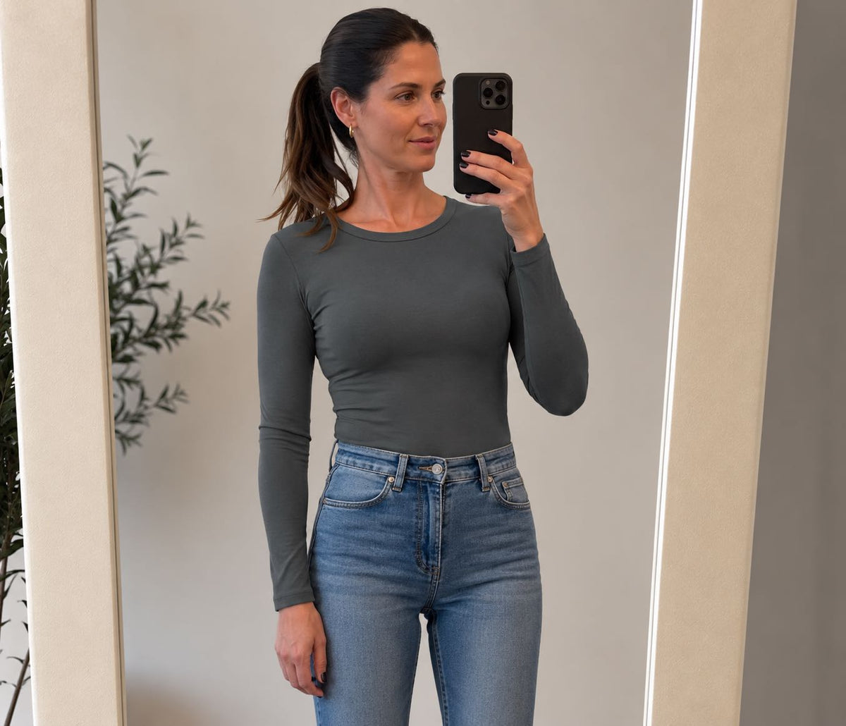 MAGLIA BASIC GIROCOLLO GRIGIO