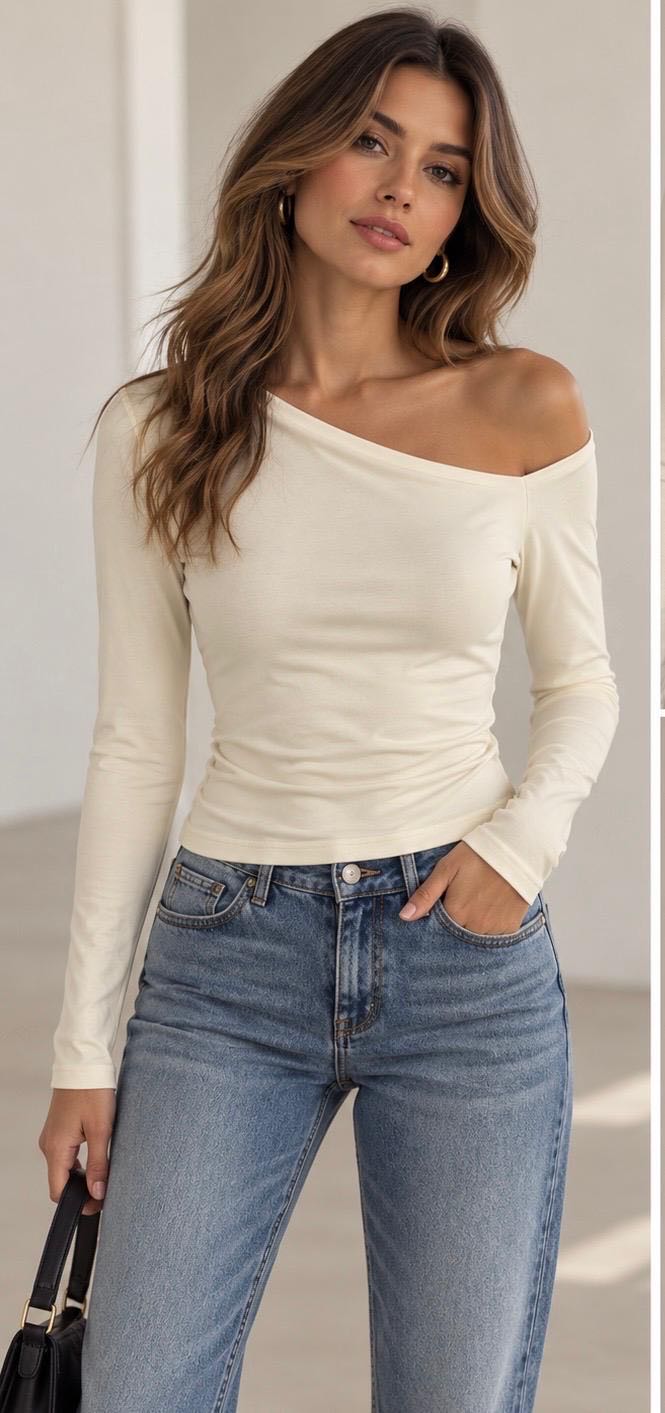 MAGLIA ASIMMETRICA PANNA