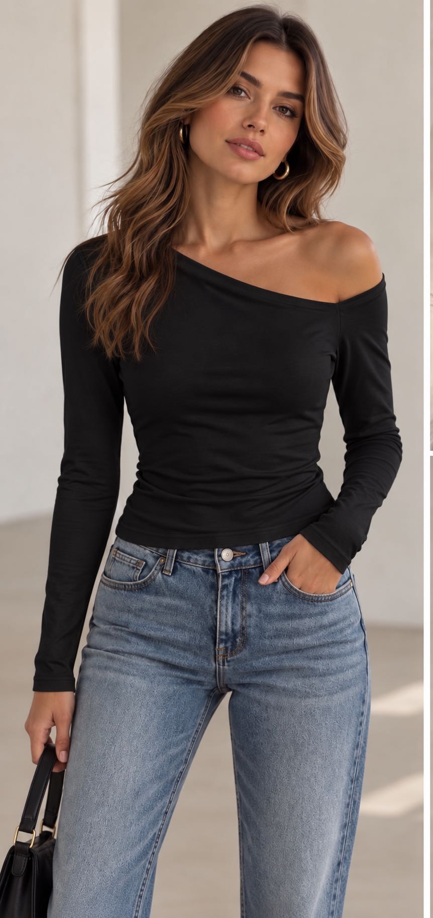 MAGLIA ASIMMETRICA NERA