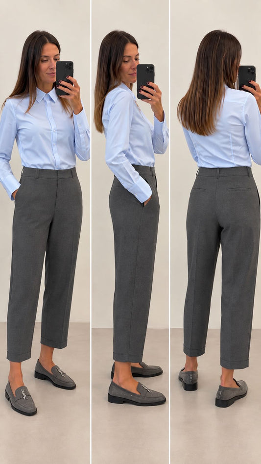 PANTALONE CARROT GRIGIO