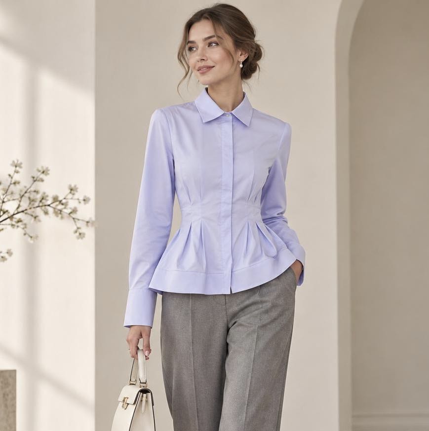 CAMICIA PEPLO AZZURRA