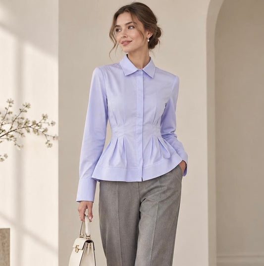 CAMICIA PEPLO AZZURRA