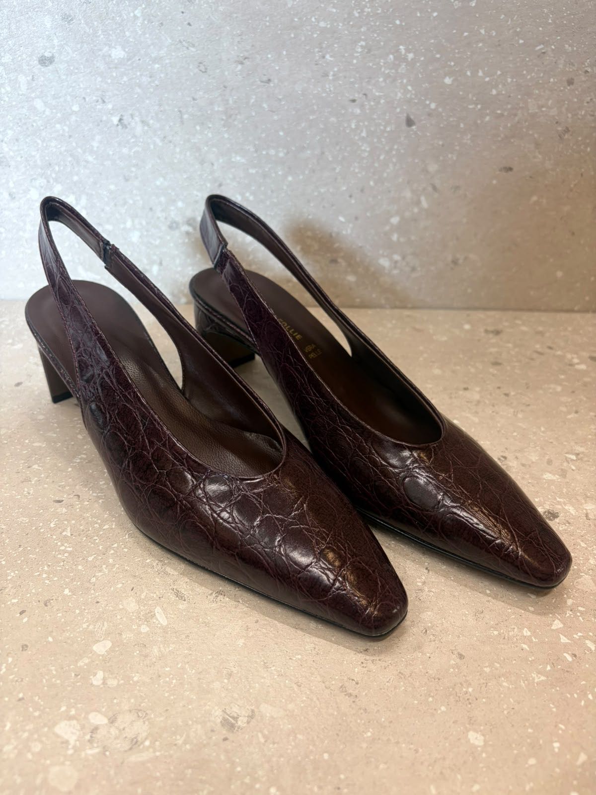 SLINGBACK TACCO GEOMETRICO SKOK BORDEAUX