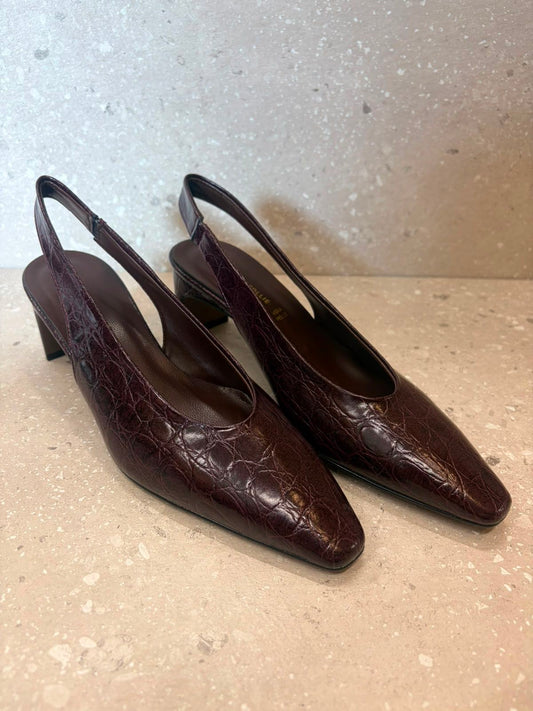 SLINGBACK TACCO GEOMETRICO SKOK BORDEAUX