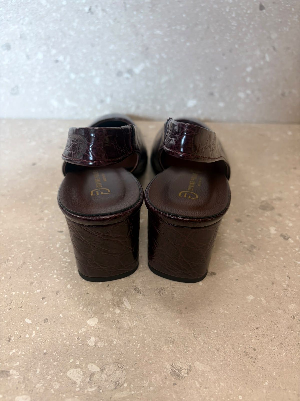 SLINGBACK TACCO GEOMETRICO SKOK BORDEAUX
