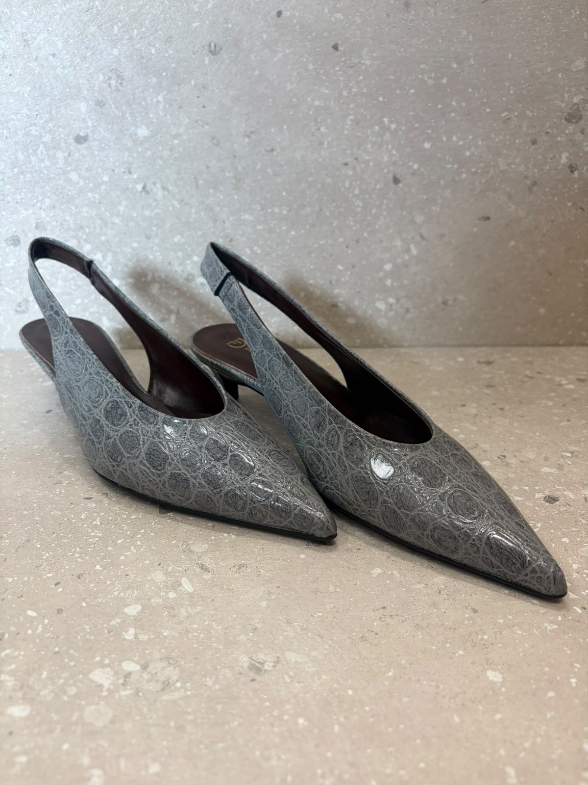 SLINGBACK SKOK BASSA GRIGIA