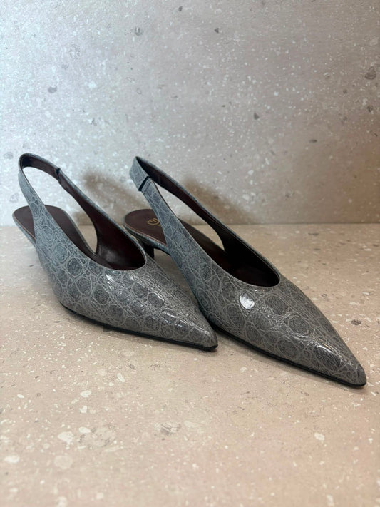 SLINGBACK SKOK BASSA GRIGIA