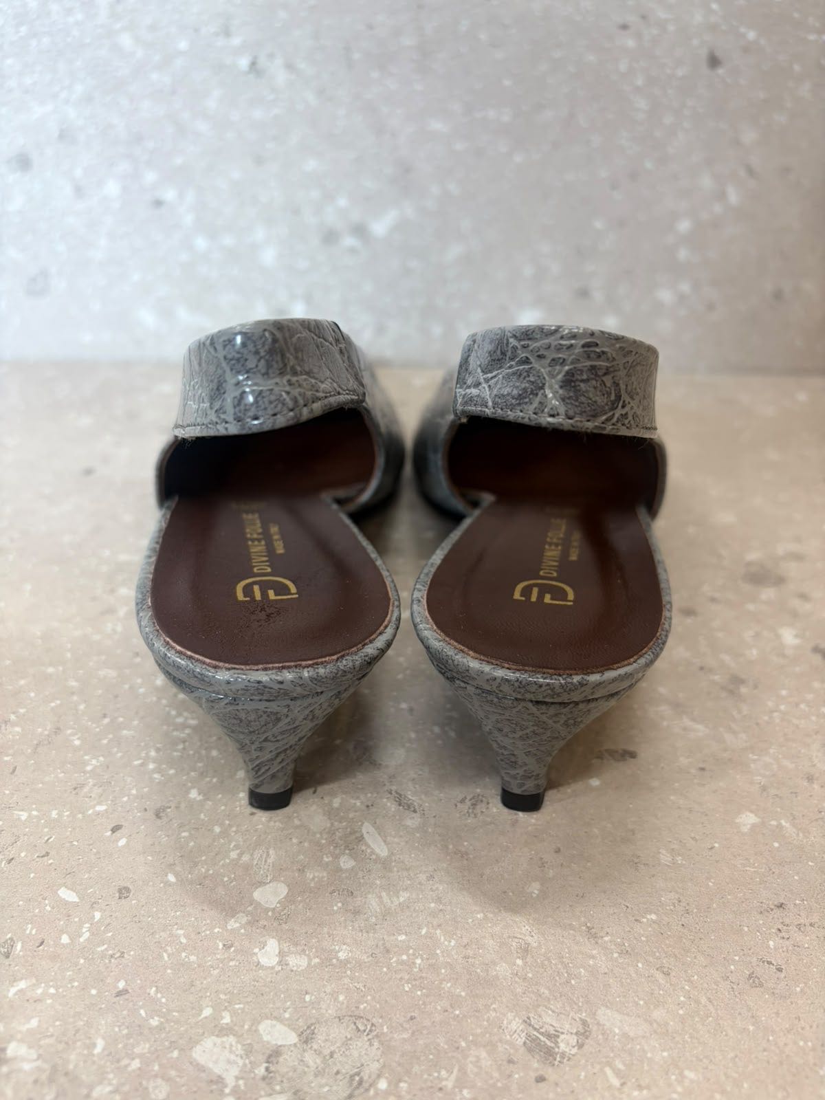 SLINGBACK SKOK BASSA GRIGIA
