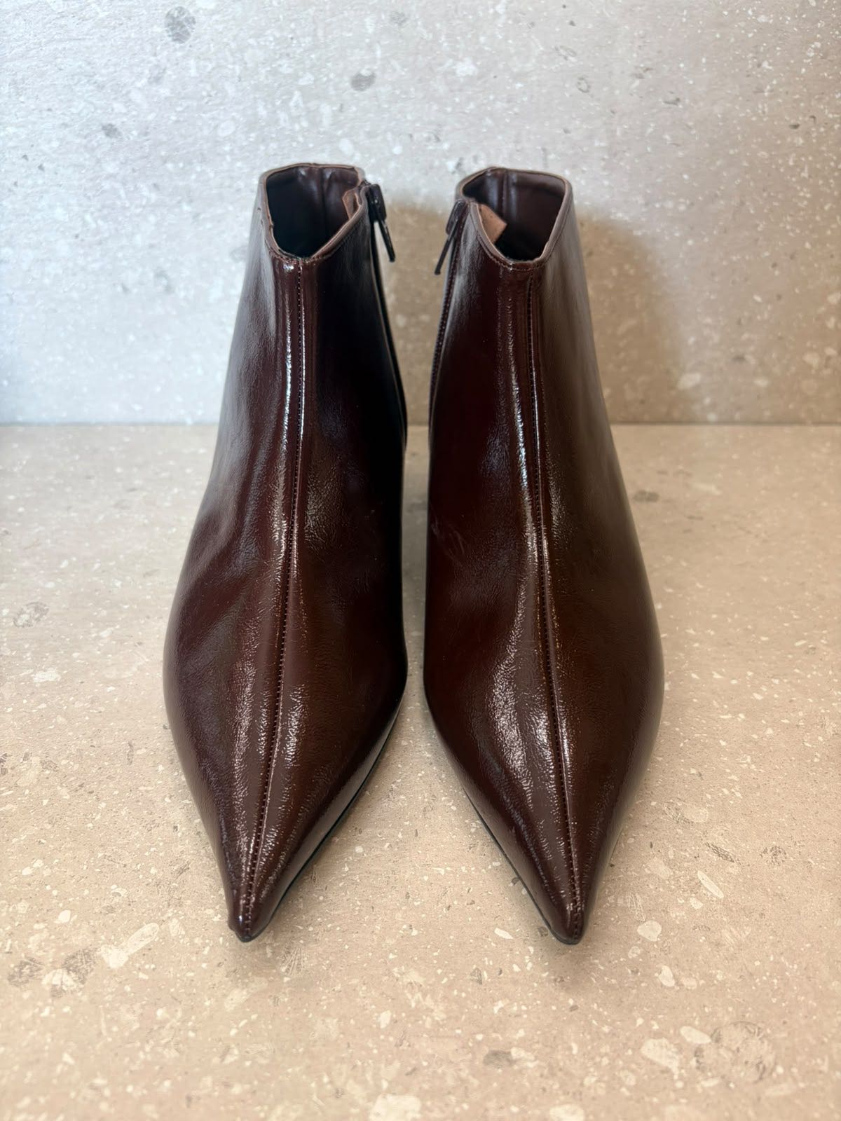 STIVALETTO ALLA CAVIGLIA BORDEAUX/MORO