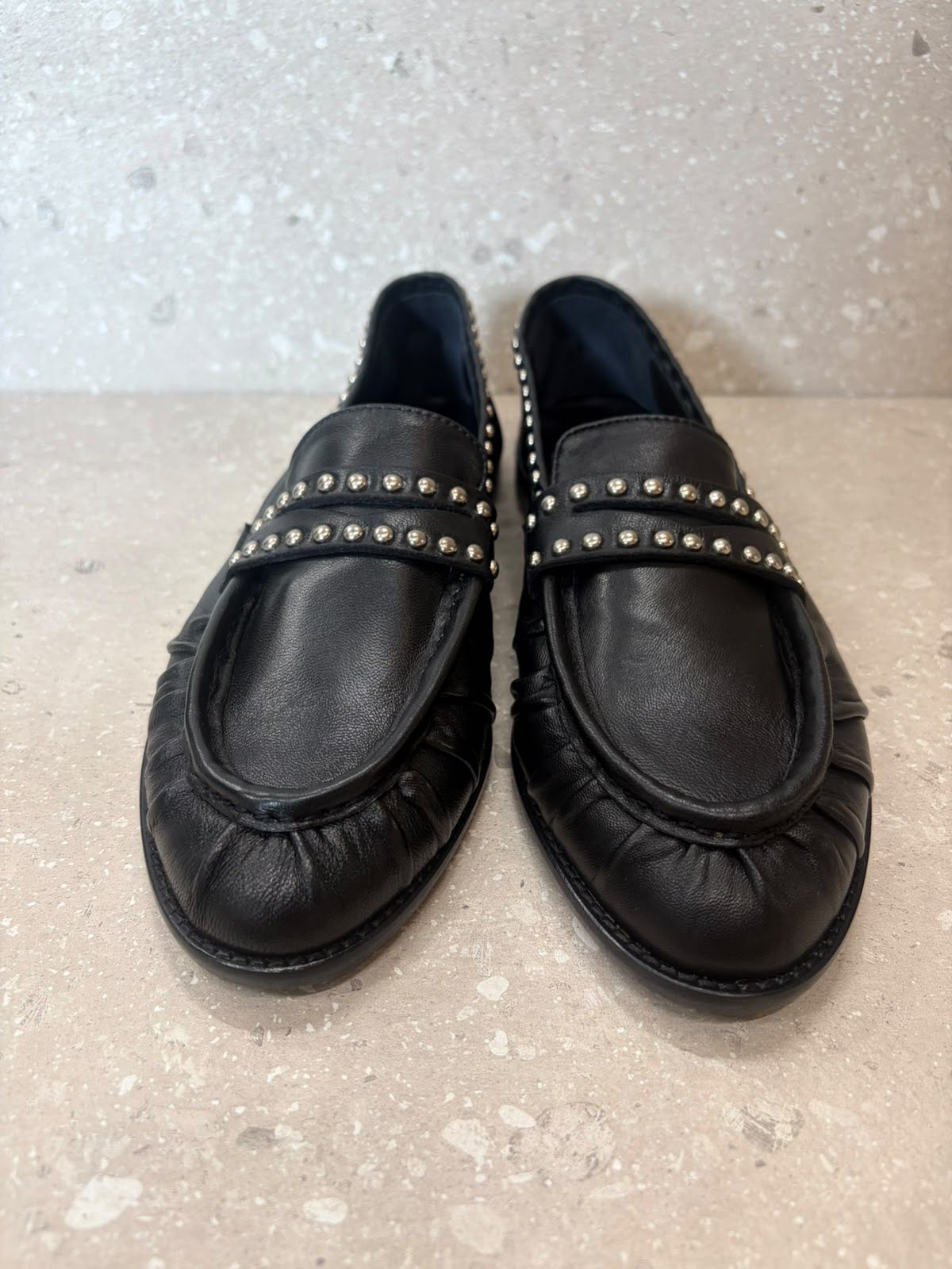 MOCASSINO CINZIA NERO BORCHIE