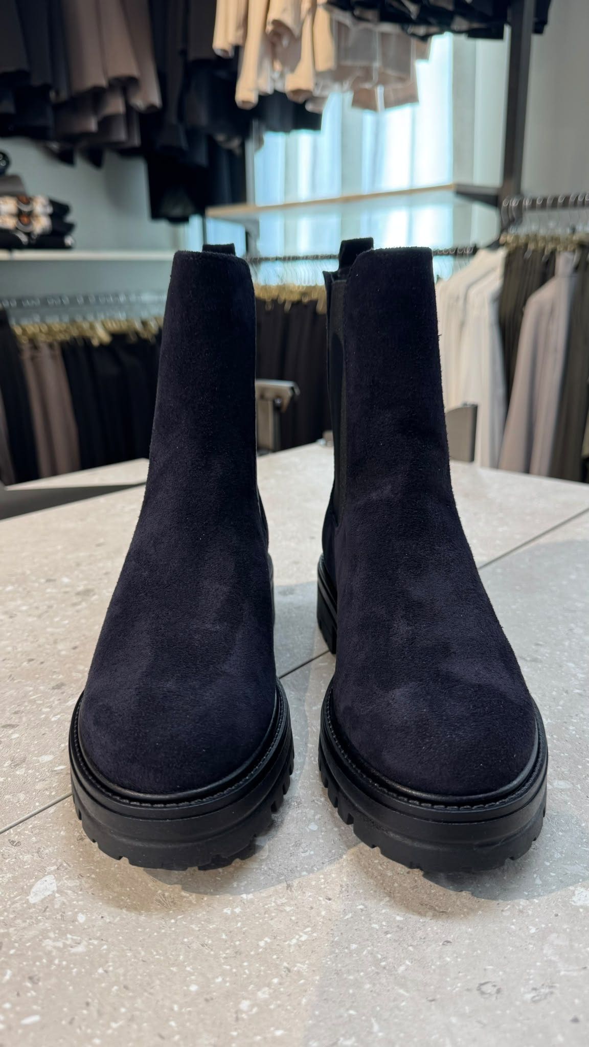 COMBAT BOOT CAMOSCIO BLU