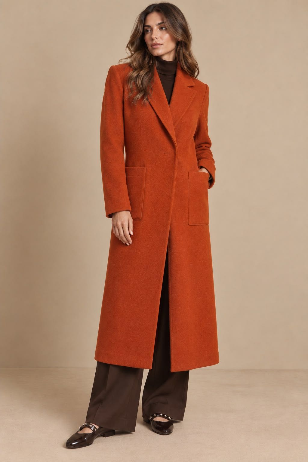 CAPPOTTO HAND MADE LUNGO ARANCIO COCCIO