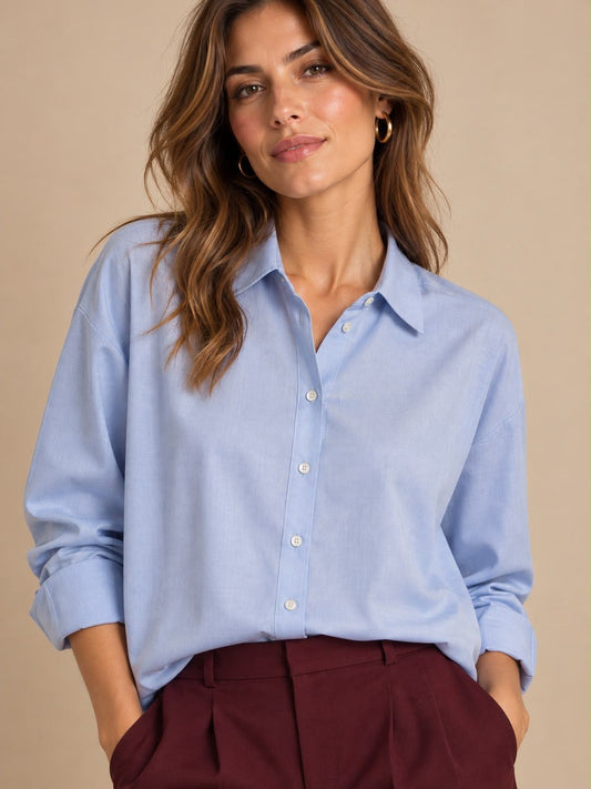 CAMICIA OXFORD OVER AZZURRA