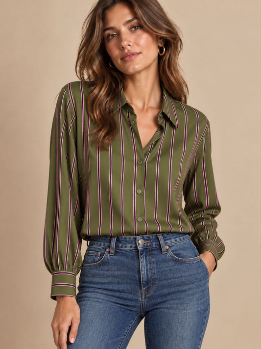 CAMICIA BASTONCINO VERDE VIOLA
