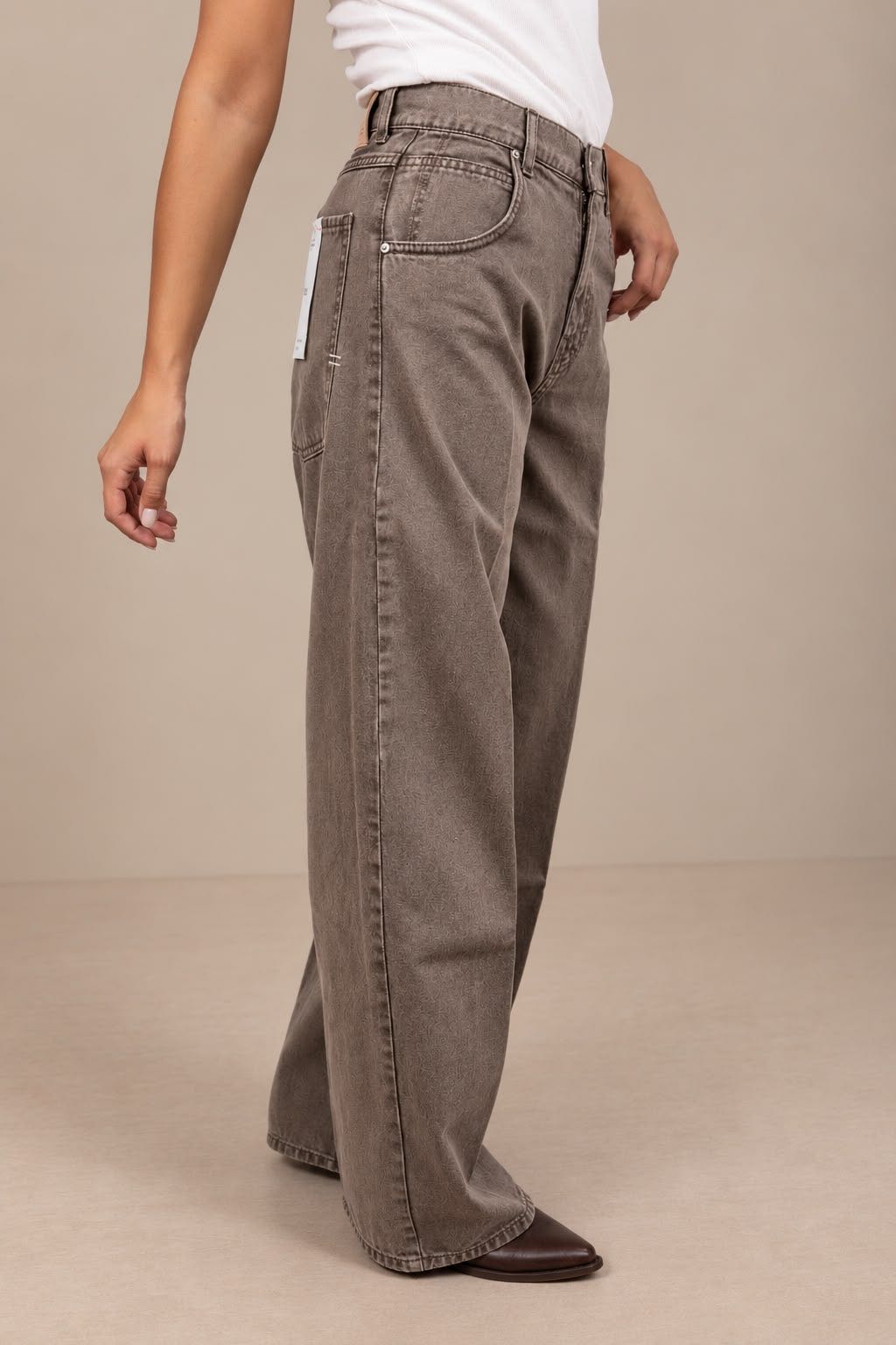 JEANS ICON MIA BAGGY SABBIA