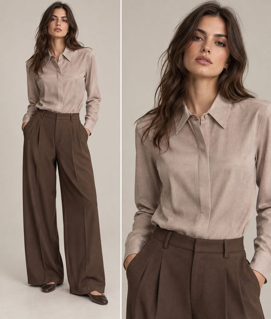 CAMICIA OXFORD SLIM MORO
