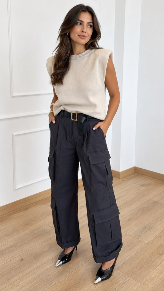 PANTALONE CARGO ANTRACITE