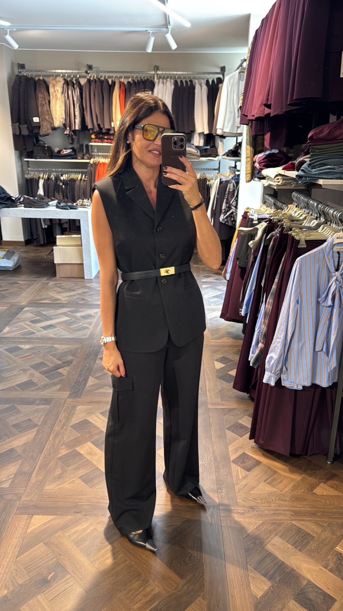 PANTALONE SELENE COMBAT NERO