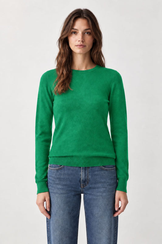 MAGLIONCINO BASIC GIROCOLLO VERDE