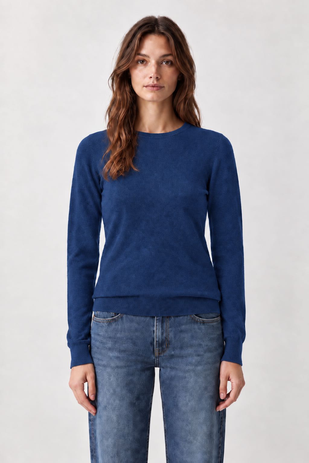 MAGLIONCINO BASIC GIROCOLLO BLU