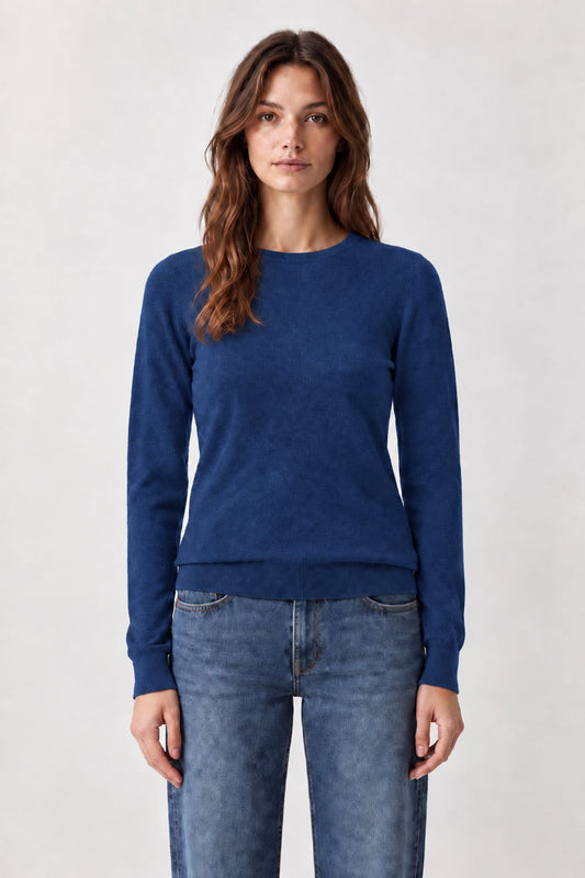 MAGLIONCINO BASIC GIROCOLLO BLU