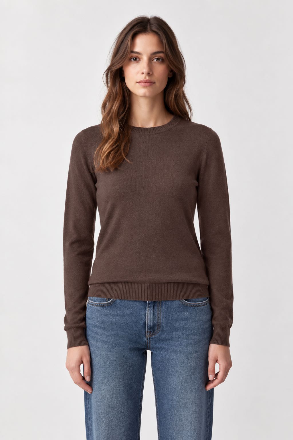 MAGLIONCINO BASIC GIROCOLLO MORO
