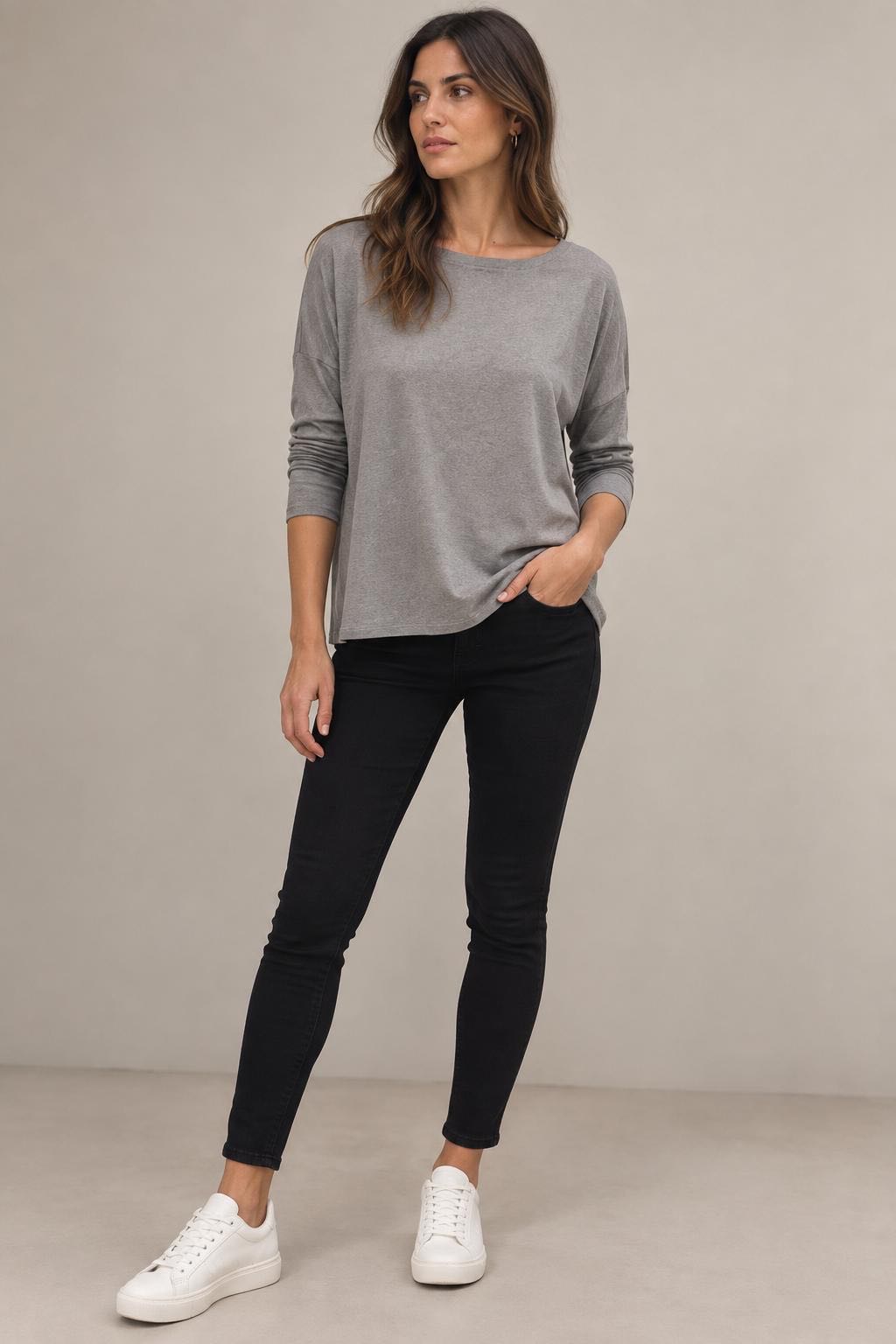 MAGLIA BASIC OVER GRIGIA