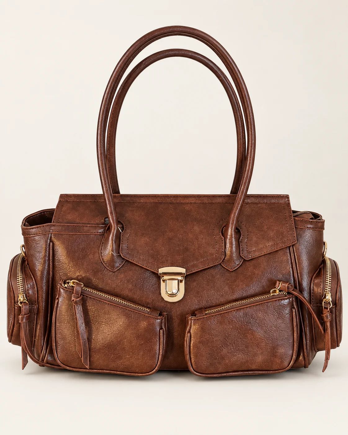 BORSA MULTI POCKET CUOIO