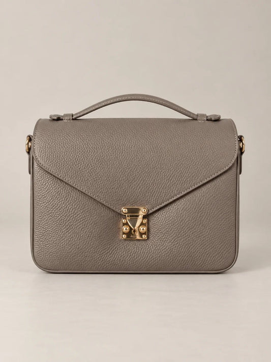 BORSA VERA PELLE METIS TORTORA