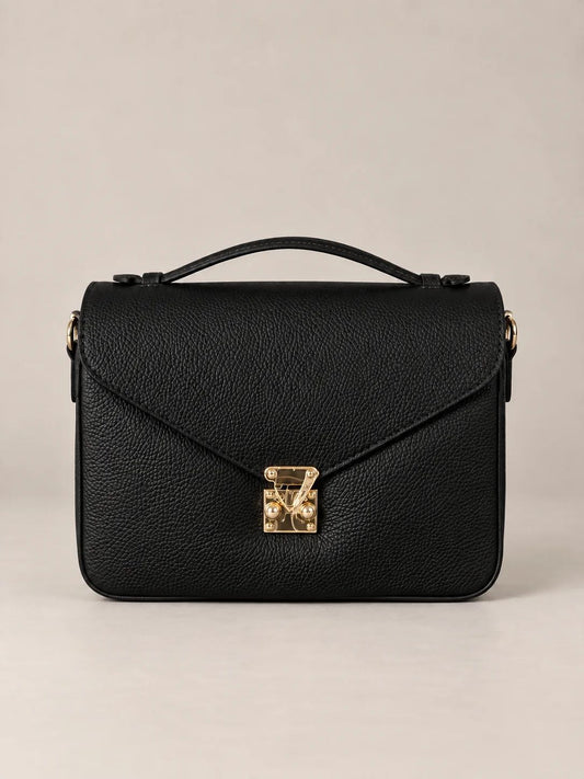 BORSA VERA PELLE METIS NERA