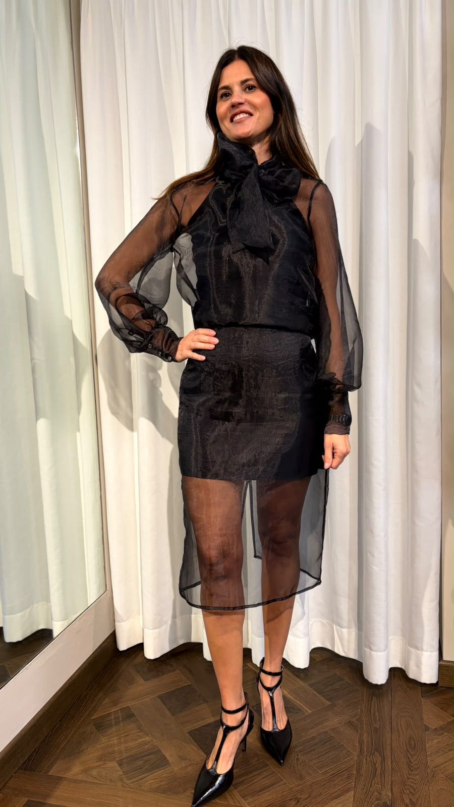 CAMICIA ORGANZA NERA