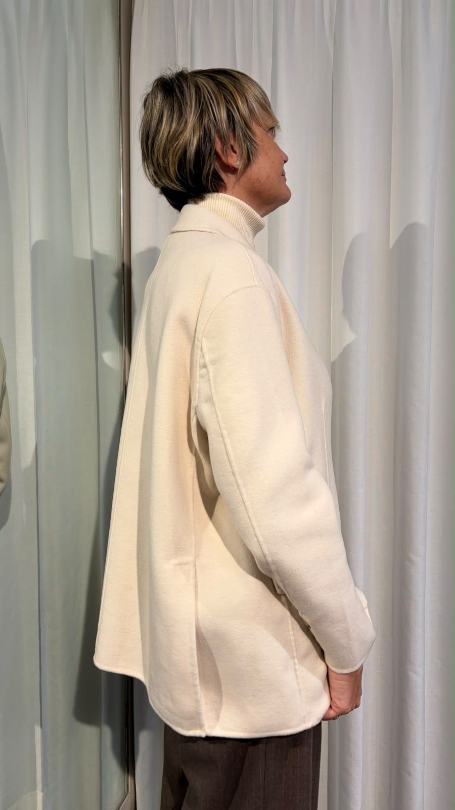 CAPPOTTO CORTO OUTDOOR HAND MADE PANNA