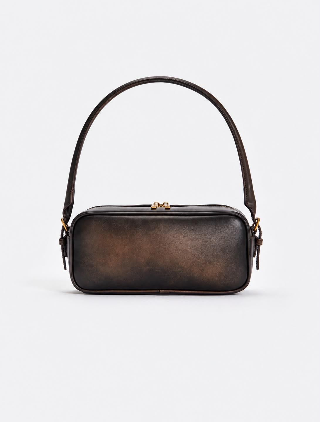 BORSA TRUNK VINTAGE MARRONE/NERO
