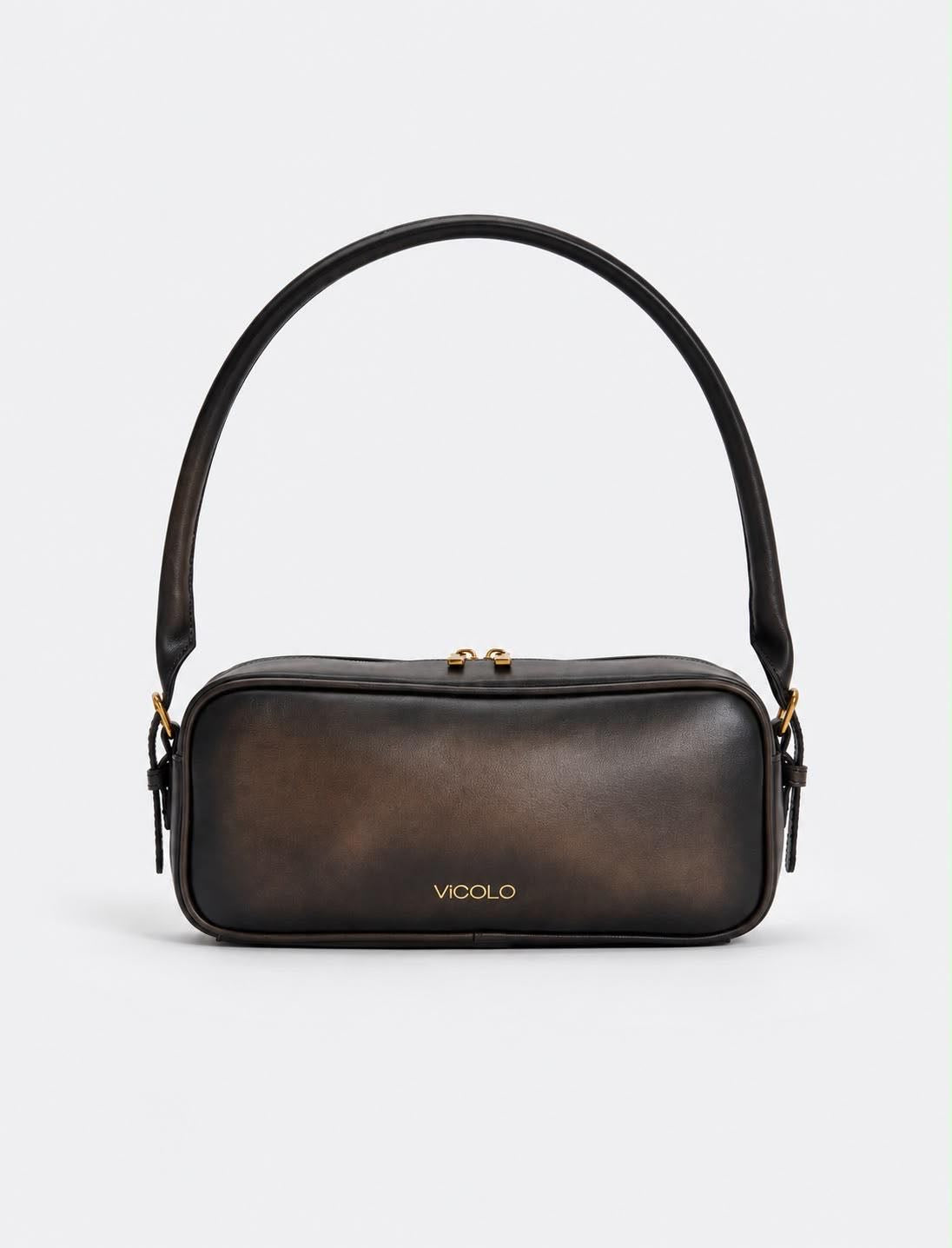 BORSA TRUNK VINTAGE MARRONE/NERO