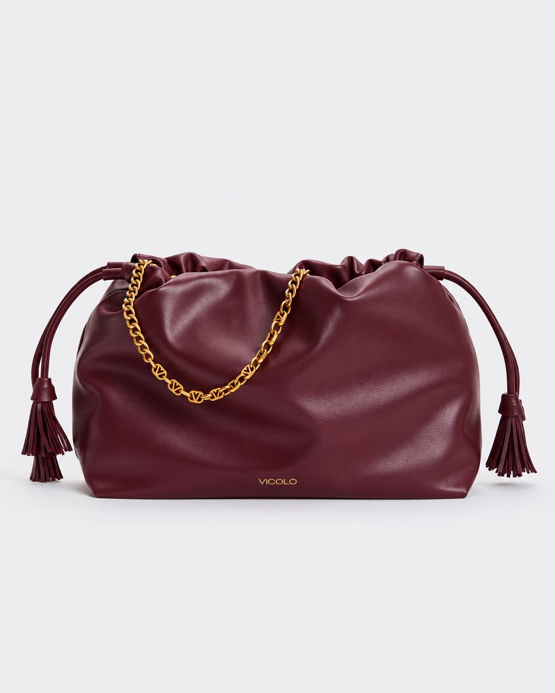 BORSA TASSEL MEDIUM VINO